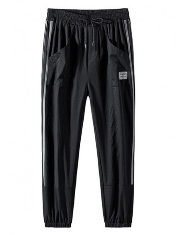 Reflective Trims Letter Patched Pants Reflective Trims Letter Patched Pants
