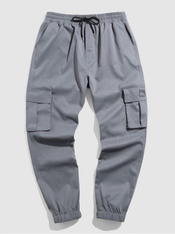 Solid Color Pockets Beam Feet Streetwear Cargo Pants Solid Color Pockets Beam Feet Streetwear Cargo Pants