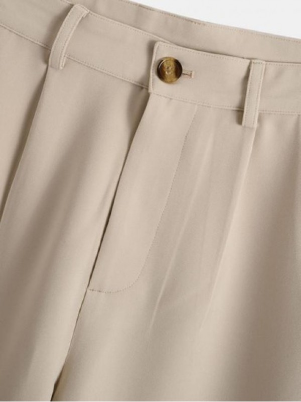 Ruched Solid Color Tapered Work Pants Ruched Solid Color Tapered Work Pants