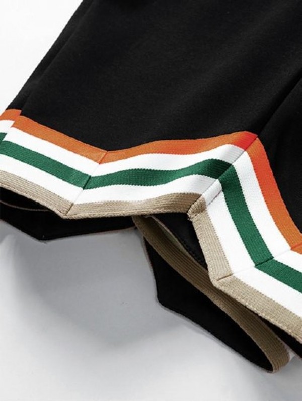 Rainbow Drawstring Striped Semi-sheer Shorts Rainbow Drawstring Striped Semi-sheer Shorts