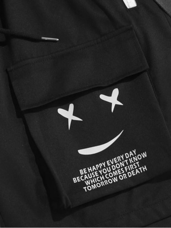 Smile Graphic Zip Cargo Shorts Smile Graphic Zip Cargo Shorts