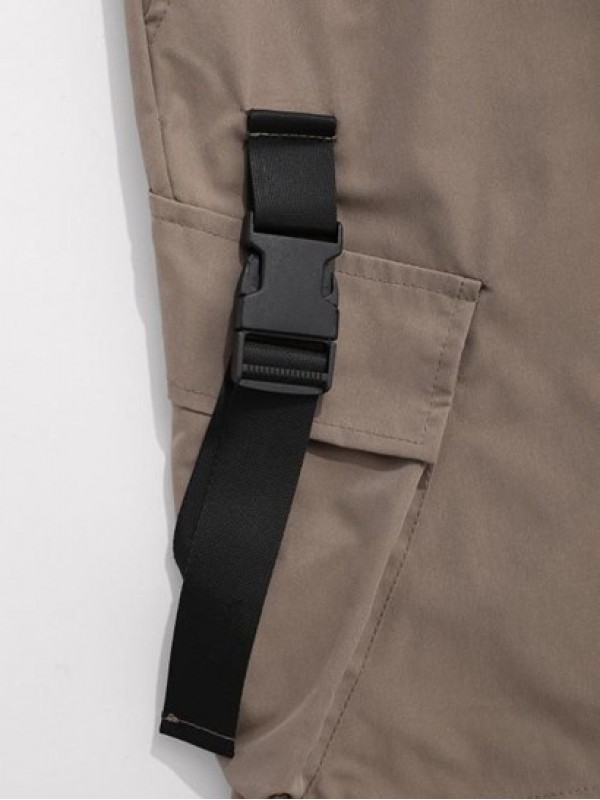 Streetwear Multi-Pocket Strap Drawstring Cargo Shorts Streetwear Multi-Pocket Strap Drawstring Cargo Shorts