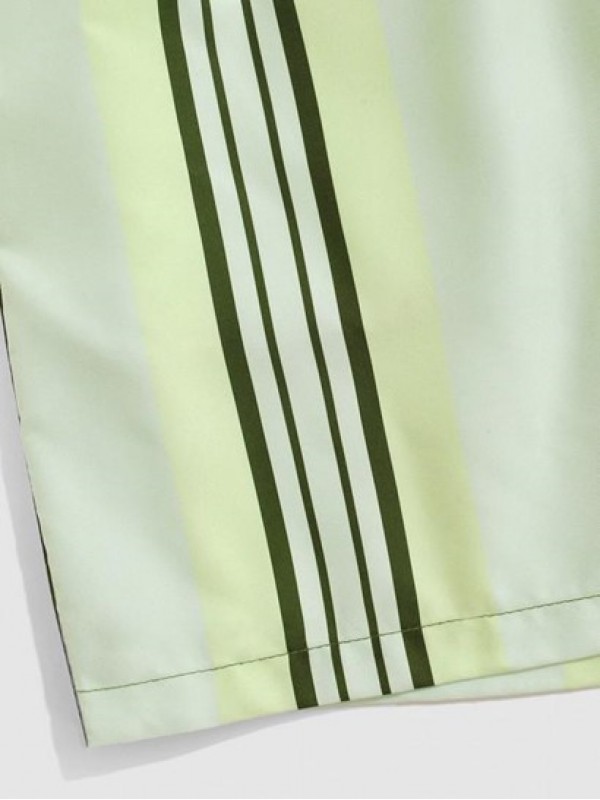 Striped Print Drawstring Vacation Shorts Striped Print Drawstring Vacation Shorts