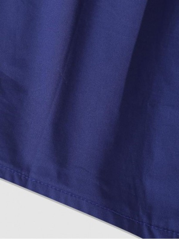 Solid Color Button Fly Casual Shorts