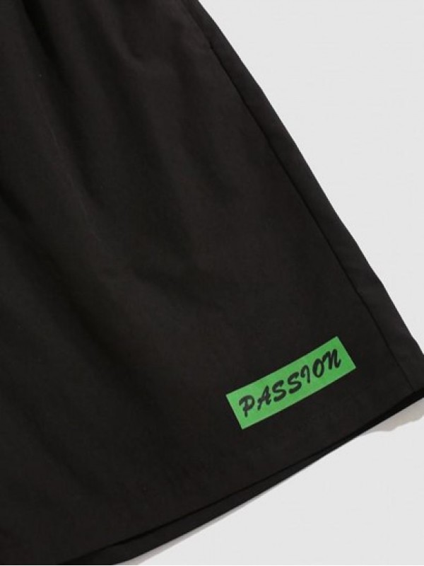 PASSION Fire Flame Drawstring Waist Casual Shorts PASSION Fire Flame Drawstring Waist Casual Shorts