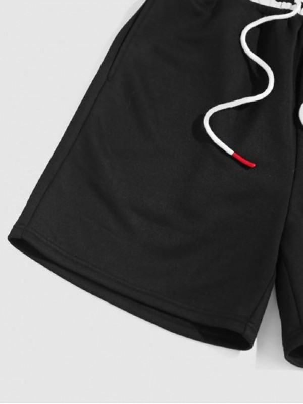 Streetwear Pure Color Drawstring Sweat Shorts Streetwear Pure Color Drawstring Sweat Shorts