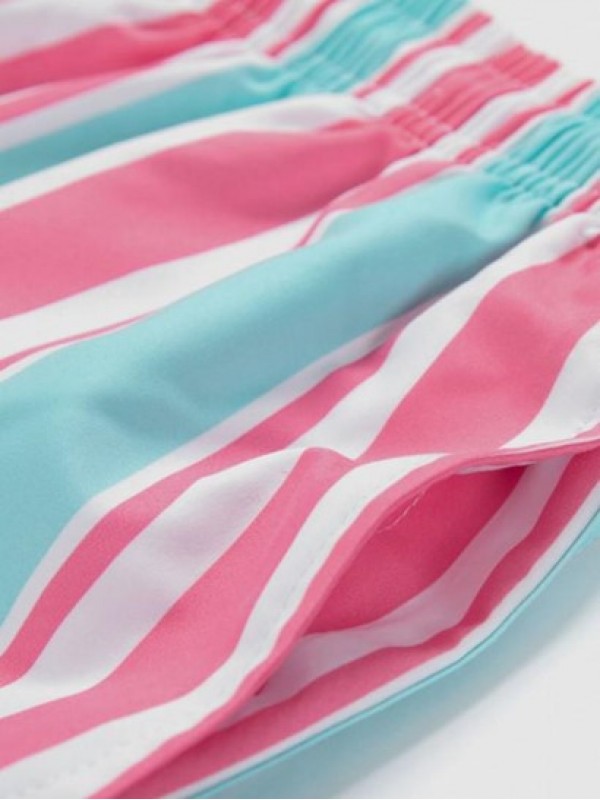 Striped Pocket Drawstring Beach Shorts Striped Pocket Drawstring Beach Shorts