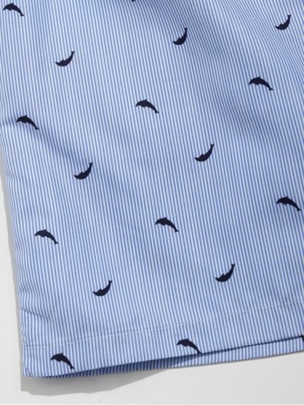 Marine Organism Printed Drawstring Beach Shorts Marine Organism Printed Drawstring Beach Shorts