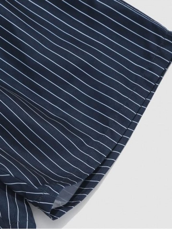 Pinstripe Pocket Drawstring Shorts Pinstripe Pocket Drawstring Shorts