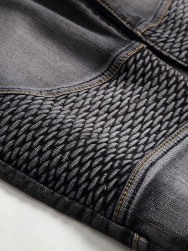 Pleated Patch Stitching Jeans Pleated Patch Stitching Jeans