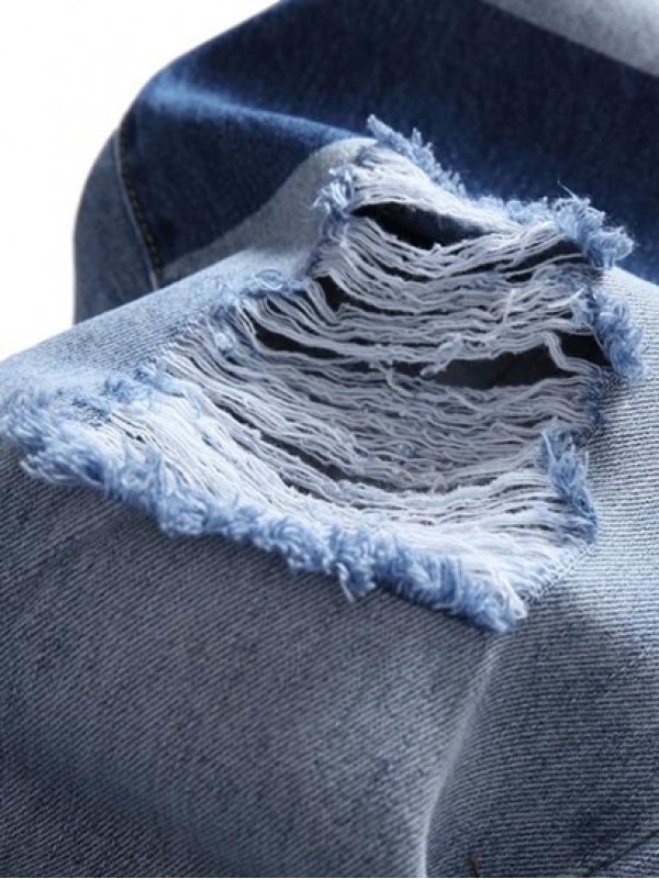 Ripped Patchwork Pockets Jeans Ripped Patchwork Pockets Jeans