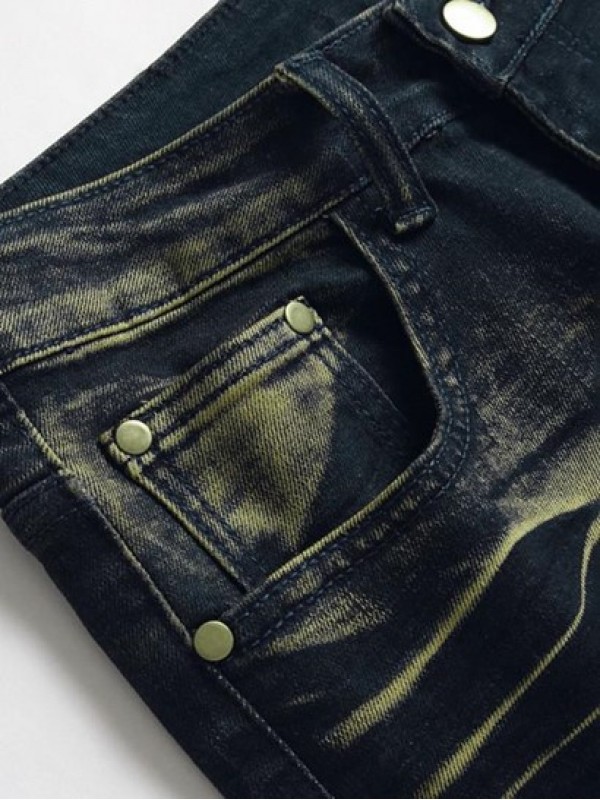 Rhombus Pattern Retro Pockets Jeans Rhombus Pattern Retro Pockets Jeans