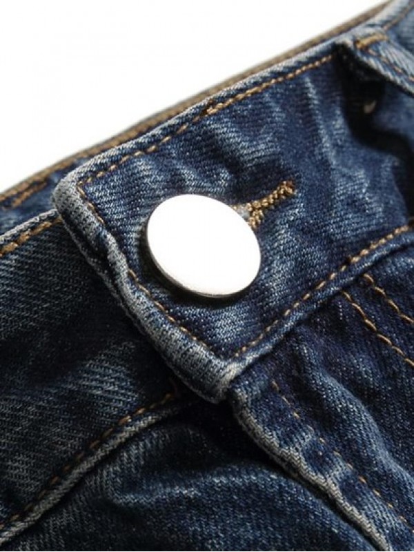 Ripped Vintage Zipper Fly Casual Jeans Ripped Vintage Zipper Fly Casual Jeans