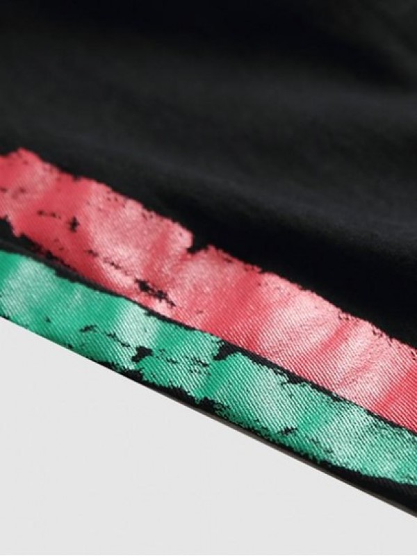 Colored Striped Stretchy Zipper Fly Jeans