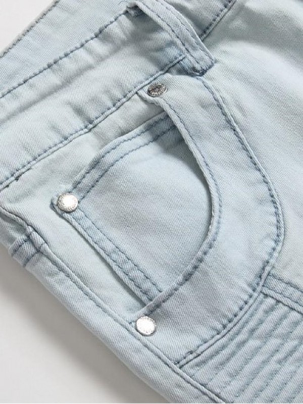 Ripped Zipper Pockets Casual Jeans Ripped Zipper Pockets Casual Jeans