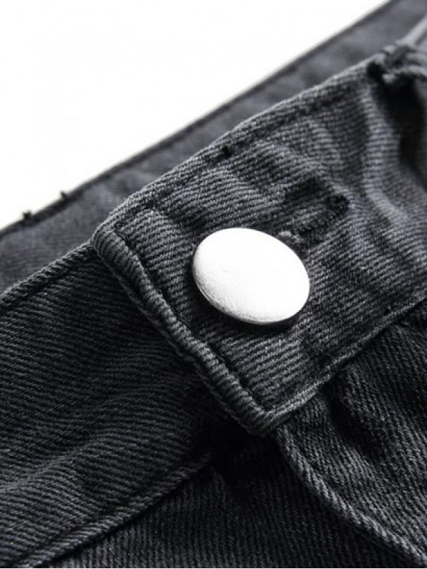 Ripped Denim Zipper Button Jeans Ripped Denim Zipper Button Jeans