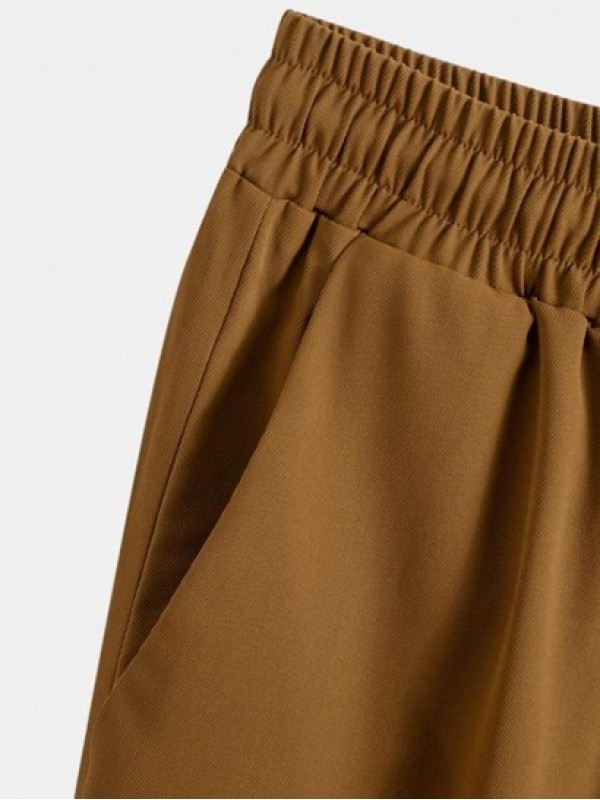 Solid Color Drawstring Casual Pants Solid Color Drawstring Casual Pants