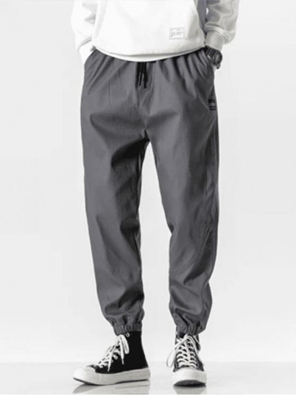 Letter Patched Contrast Drawstring Jogger Pants Letter Patched Contrast Drawstring Jogger Pants