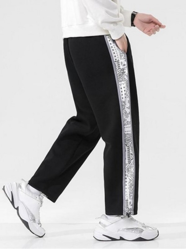 Paisley Print Patches Spliced Pants Paisley Print Patches Spliced Pants