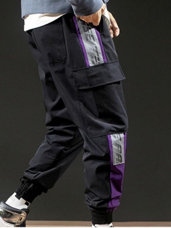 Letter Print Contrast Cargo Jogger Techwear Pants Letter Print Contrast Cargo Jogger Techwear Pants
