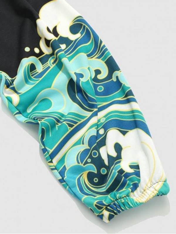 Sea Waves Print Jogger Sweatpants Sea Waves Print Jogger Sweatpants