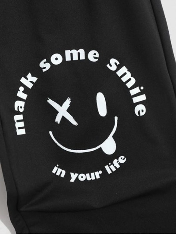 Mark Your Naughty Smile Slogan Jogger Graphic Sweatpants Mark Your Naughty Smile Slogan Jogger Graphic Sweatpants