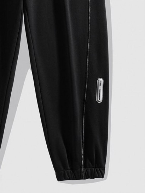 Pockets Patched Drawstring Jogger Pants Pockets Patched Drawstring Jogger Pants