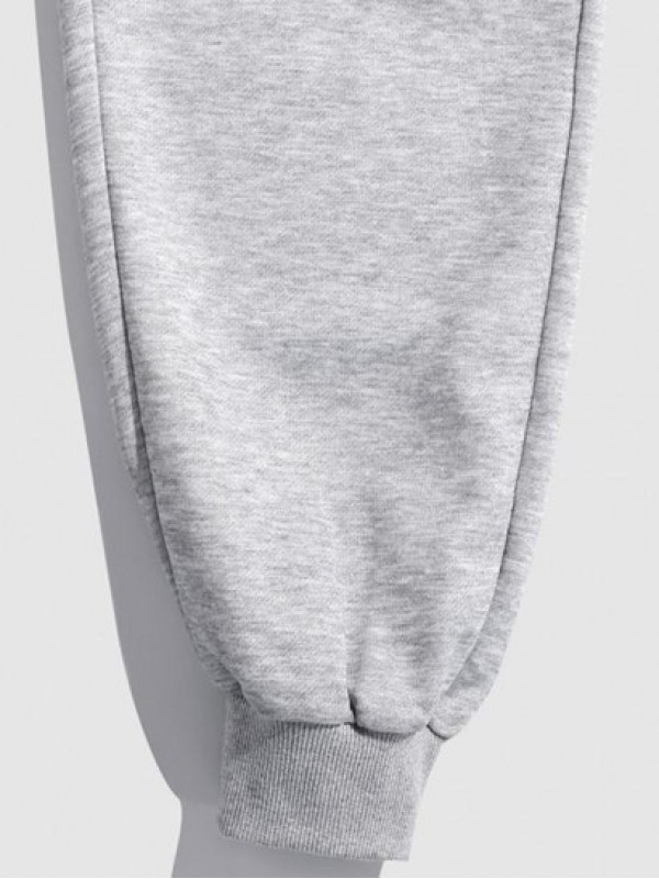 Letters Print Heathered Sweatpants Letters Print Heathered Sweatpants
