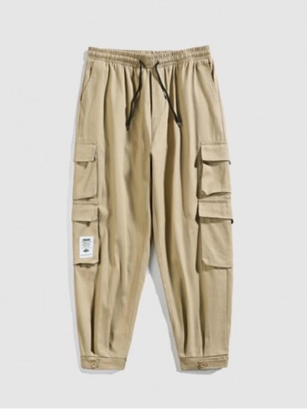 Solid Color Multi-pocket Design Jogger Cargo Pants Solid Color Multi-pocket Design Jogger Cargo Pants