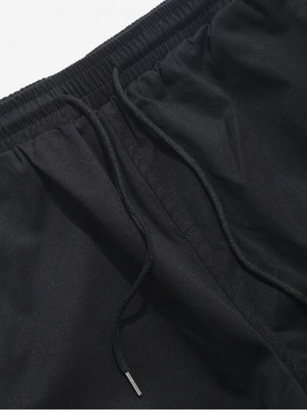 Side Reflective Striped Casual Toggle Cargo Pants Side Reflective Striped Casual Toggle Cargo Pants
