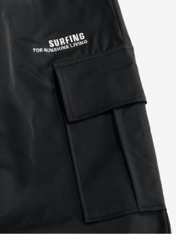 Streetwear Letters Embroidered Drawstring Cargo Techwear Pants Streetwear Letters Embroidered Drawstring Cargo Techwear Pants